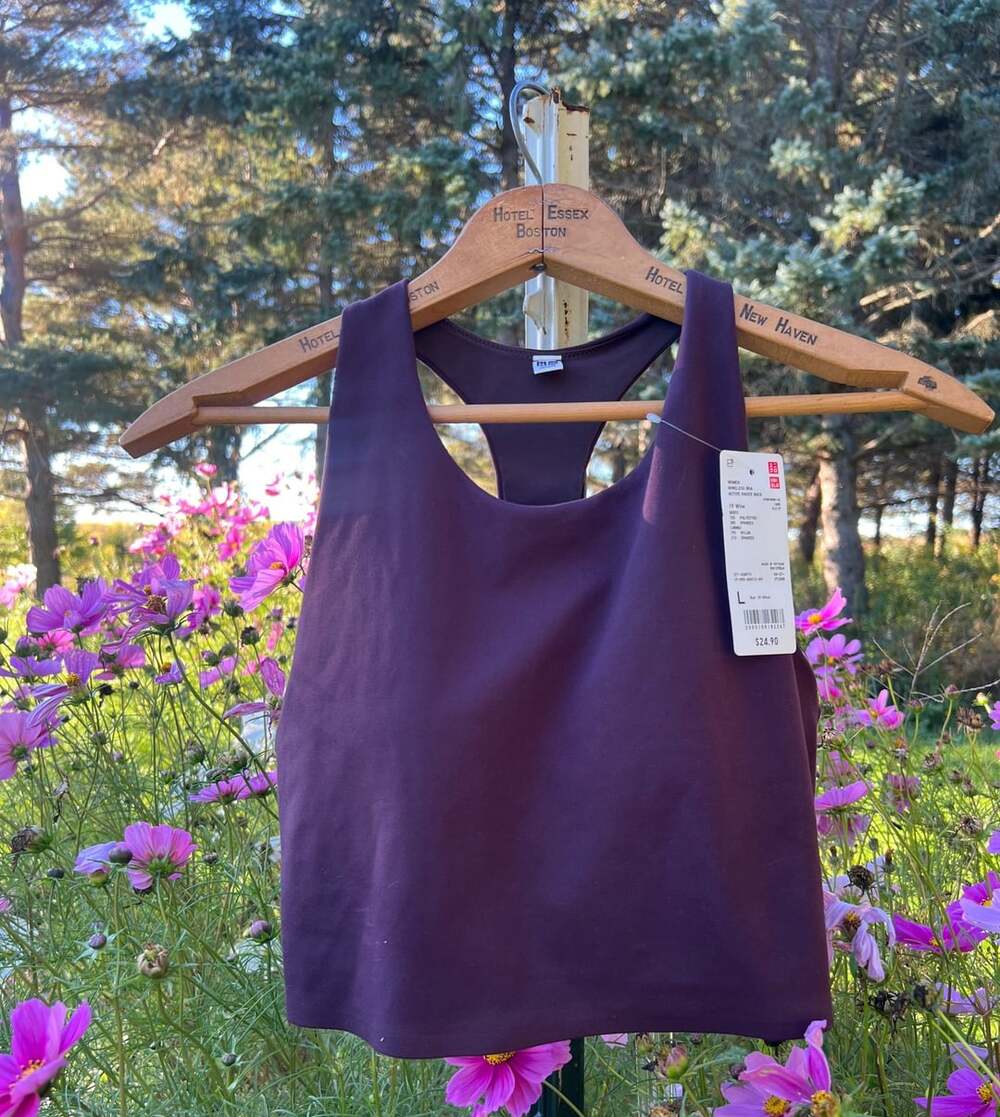 Uniqlo Wireless Bra Active Racer Back Size L Wine